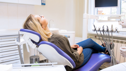 Relaxed woman in the dentist's chair